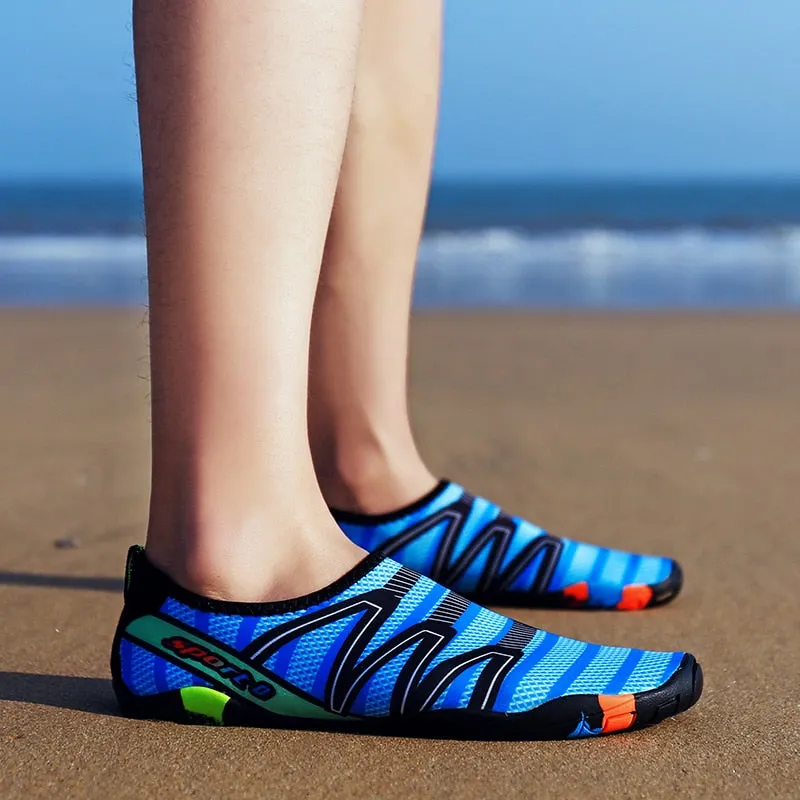2018 Men Woman Beach Summer Outdoor Wading Shoes Swimming Slipper On Surf Quick-Drying Aqua Shoes Skin Sock Striped Water Shoes