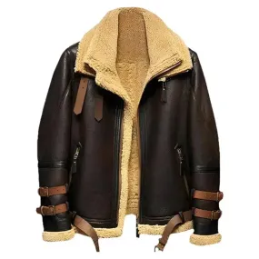 B3 Sheepskin Aviator Shearling Leather Jacket – Classic Flight Style