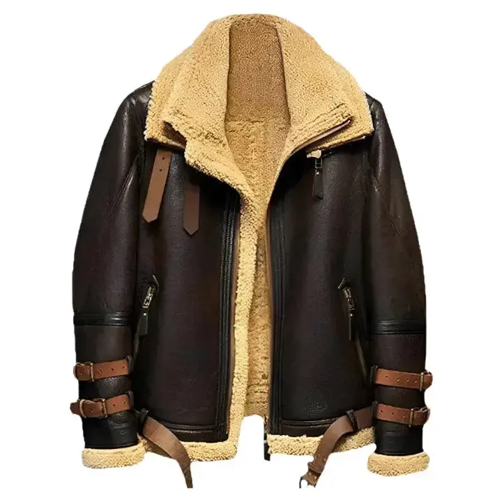 B3 Sheepskin Aviator Shearling Leather Jacket – Classic Flight Style