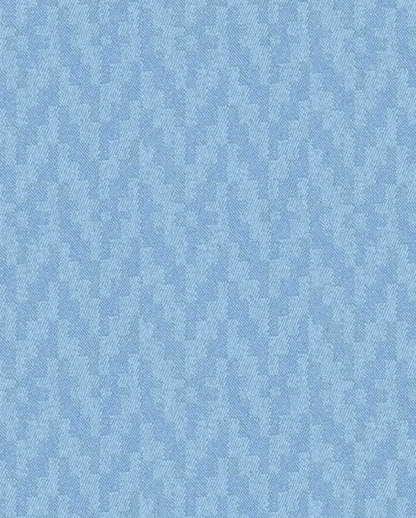 Blue Zig Zag Designer Polyester Shower Curtain With 8 Eyelets & C-Hooks | 4 X 6.5 Ft