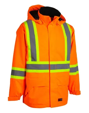 Forcield Men's Hi-Vis Flame-Resistant (FR) Ripstop Heavy Weight Lined Jacket  - Orange