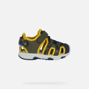 GEOX Toddler Multy Closed toe Sandals Military/Ochreyellow