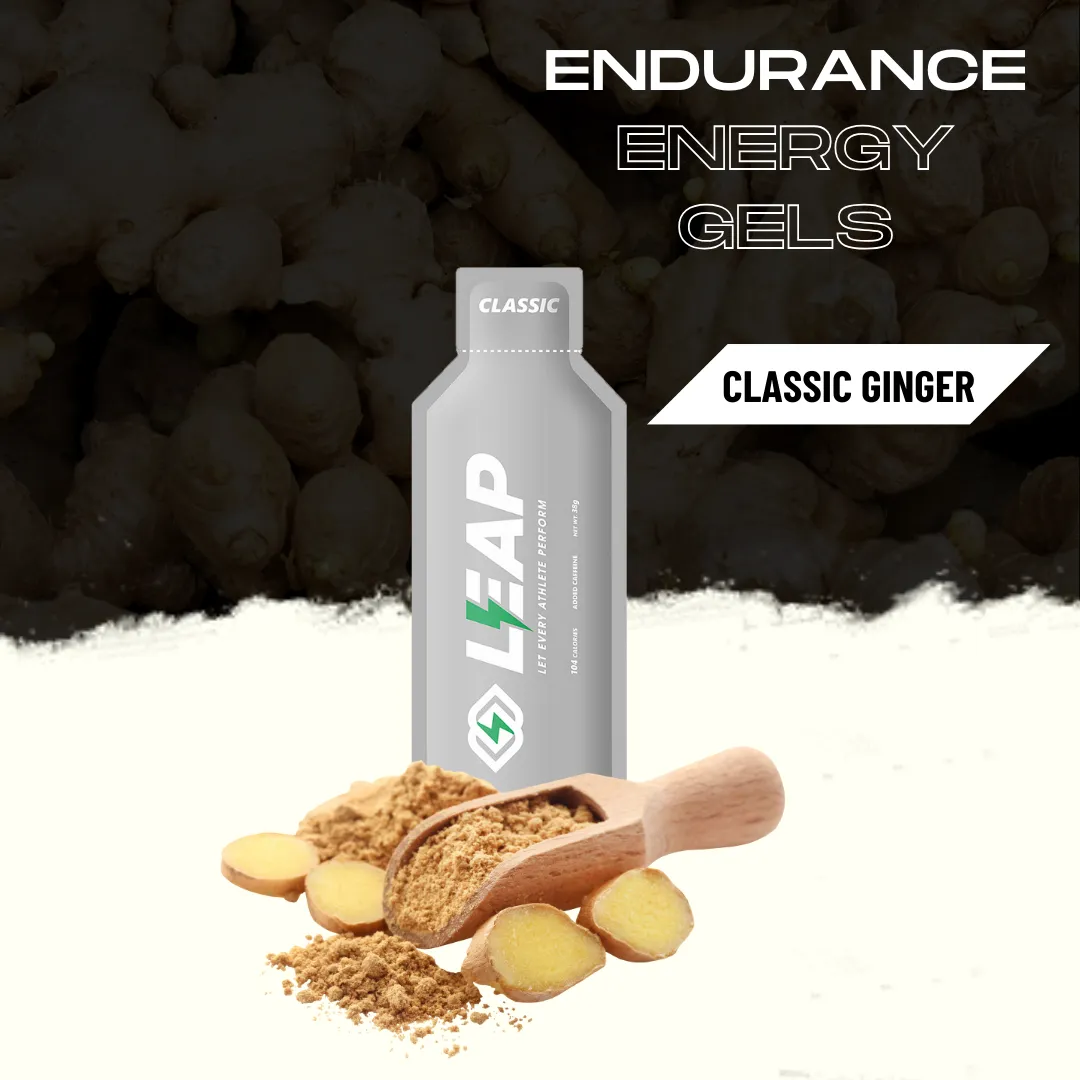 Pack of 12 Leap Energy Gels:  Assorted Flavors of 4 Mango-4 Orange-4 Ginger