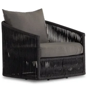 Porto Outdoor Swivel Chair, Venao Charcoal