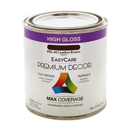 Premium Decor Leather Brown Gloss Enamel Paint, 1/2-Pt.