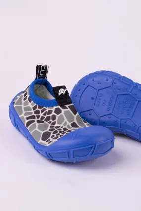 Water Shoes in Blue & Shell Print