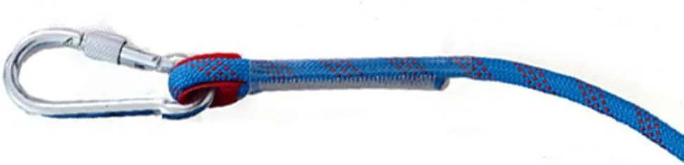 Wolike 10，20 Meters Length Professional Climbing Rope Rappelling Abseiling Rope Outdoor Excursions Accessories 12mm Diameter 12KN Escape High Resistance Rope With Two Carabiners